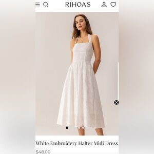 RIHOAS White Strapless Smocked Sundress